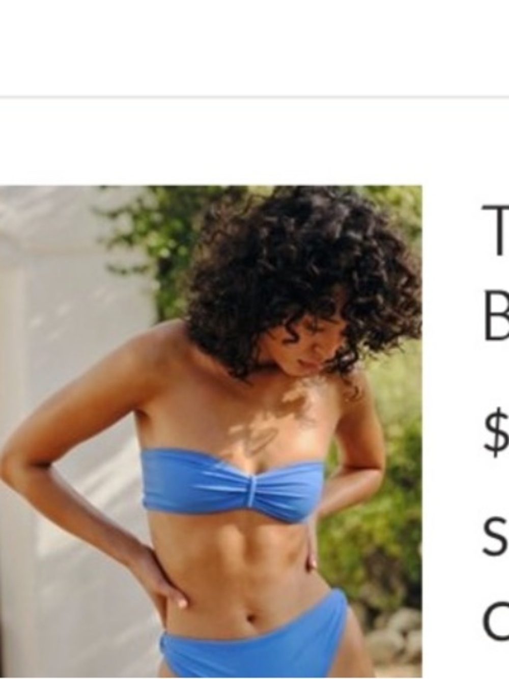 Toast Signature Cinch Bandeau Bikini Top - Tranquil Blue